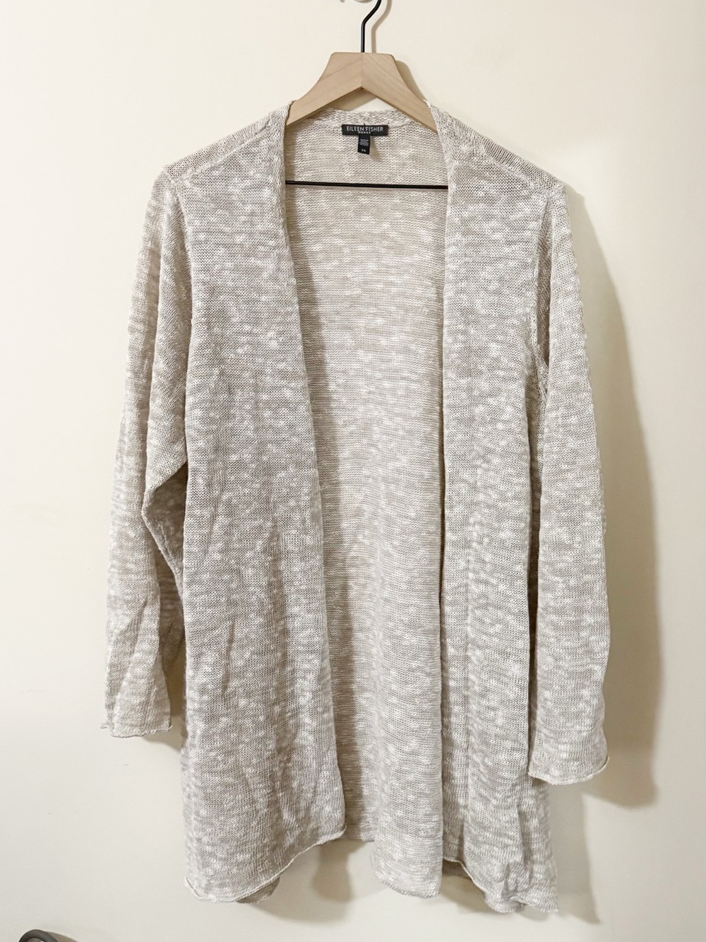 Eileen Fisher Light Gray Linen Blend Cardigan Size 2X Casual Office Business